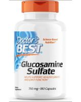 Sulfato de glucosamina, sin OMG, sin gluten y soja, soporte articular, 750 mg, 180 unidades