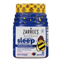 Zarbee's sleep Naturals Suplemento para dormir para niños con melatonina, tabletas masticables